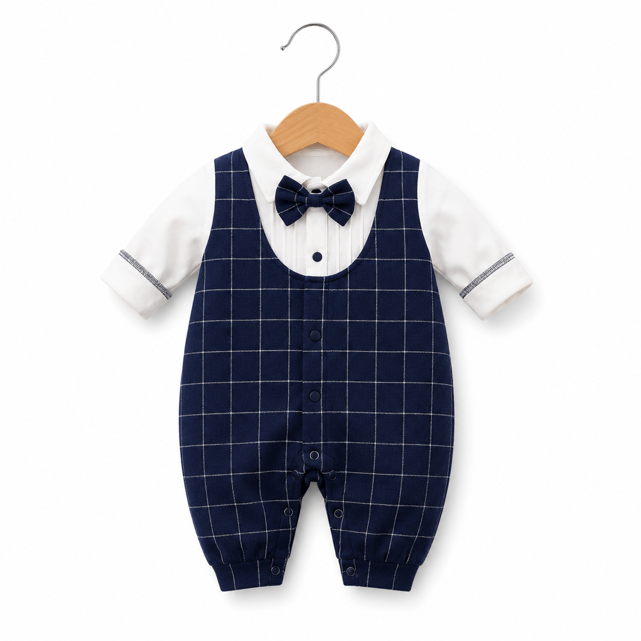 Little Gentleman Pinstripe Vest Romper