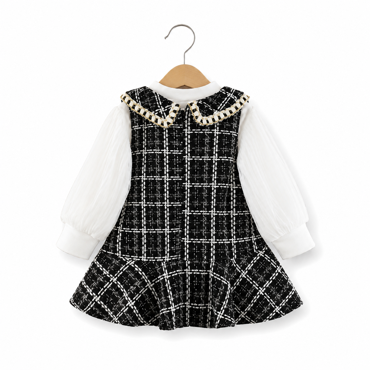Classic Monochrome Tweed Pinafore Set