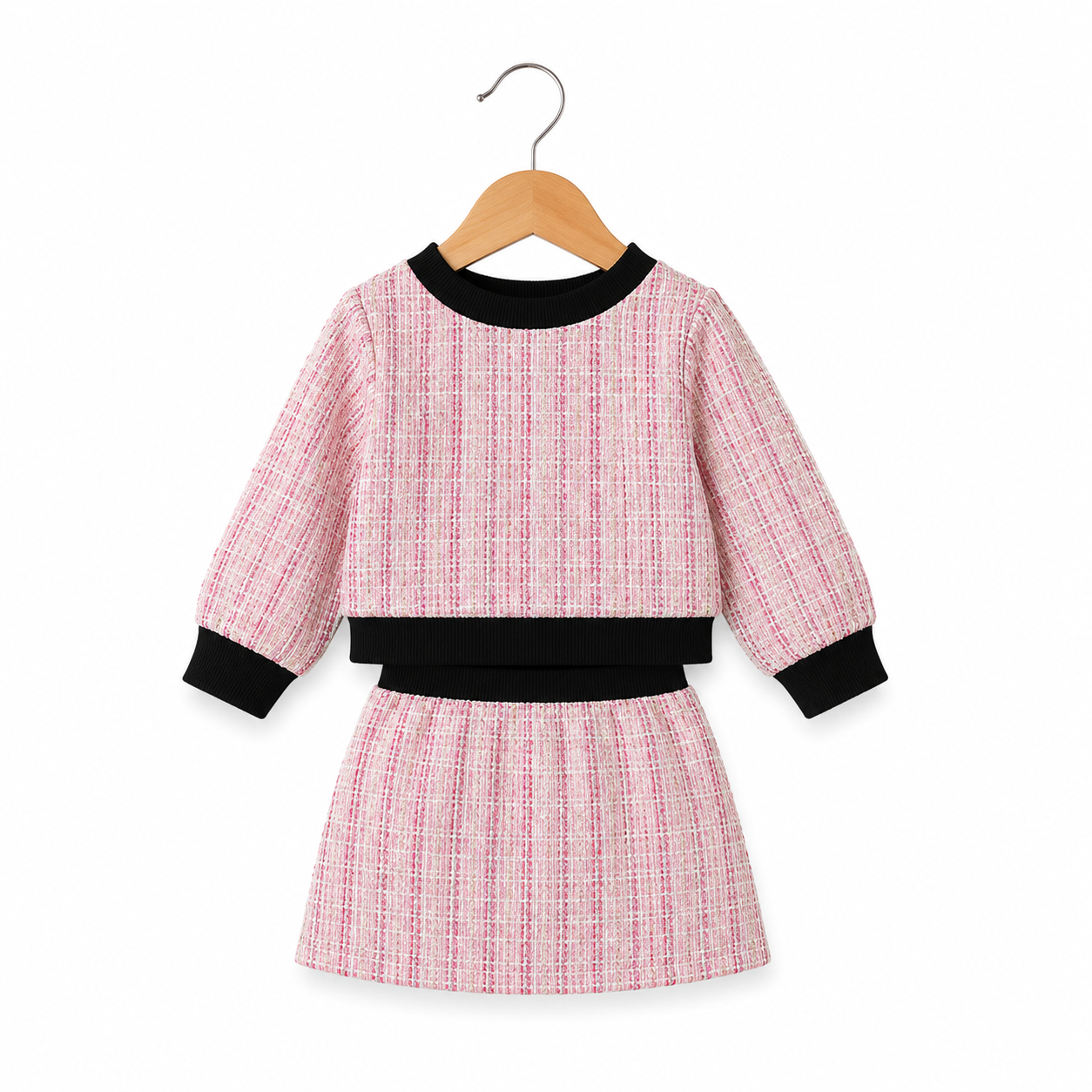 Pink Parisian Tweed Two-Piece Set
