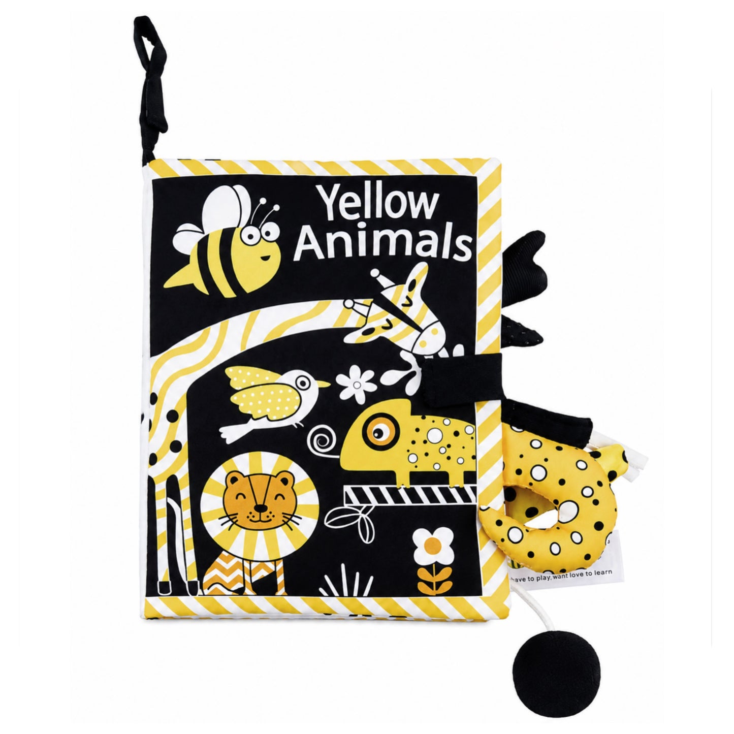 High-Contrast Yellow Animals Touch-and-Feel Sensory Book