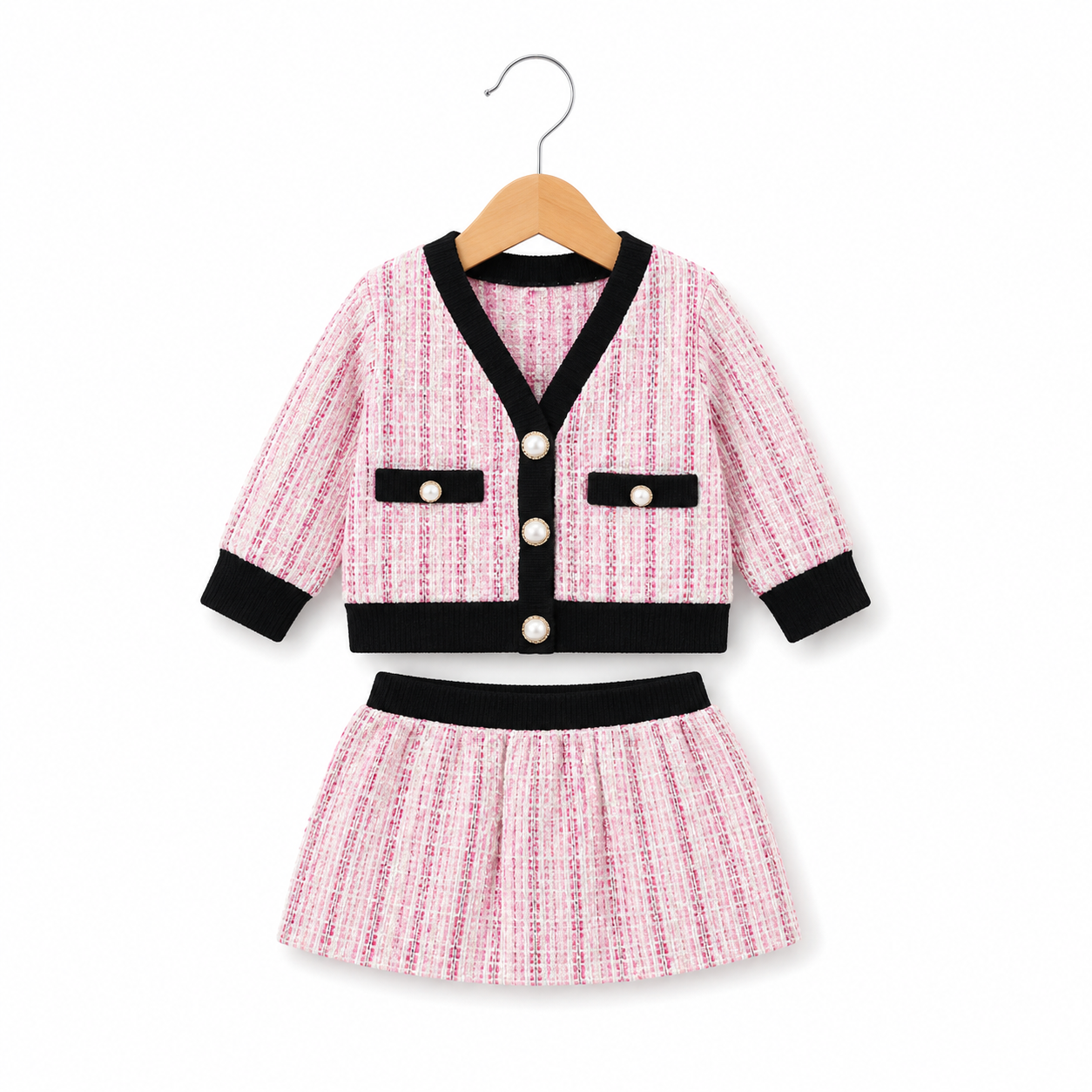 Pink Parisian Tweed Two-Piece Set