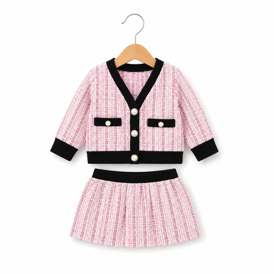 Pink Parisian Tweed Two-Piece Set