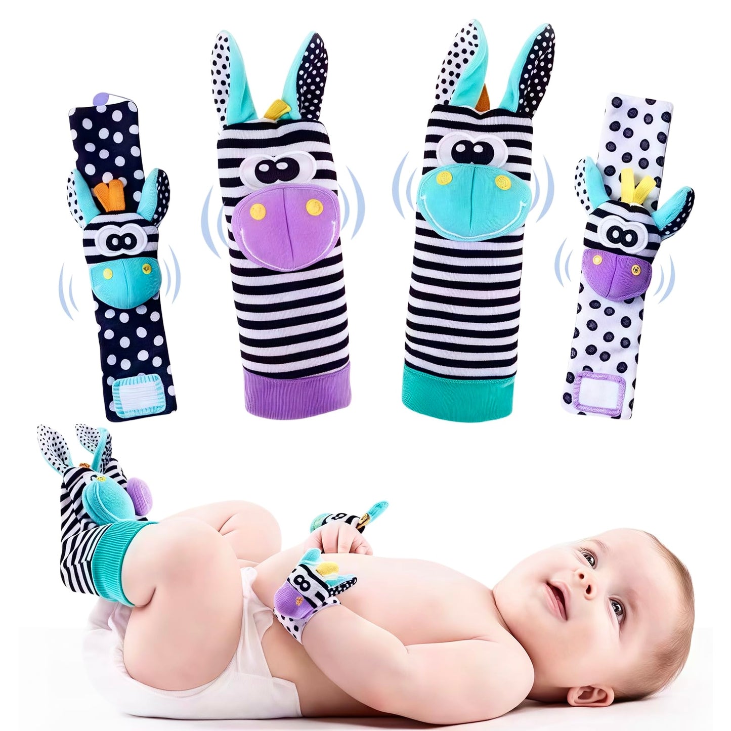 Baby High Contrast Bell Wrist Strap Or Socks