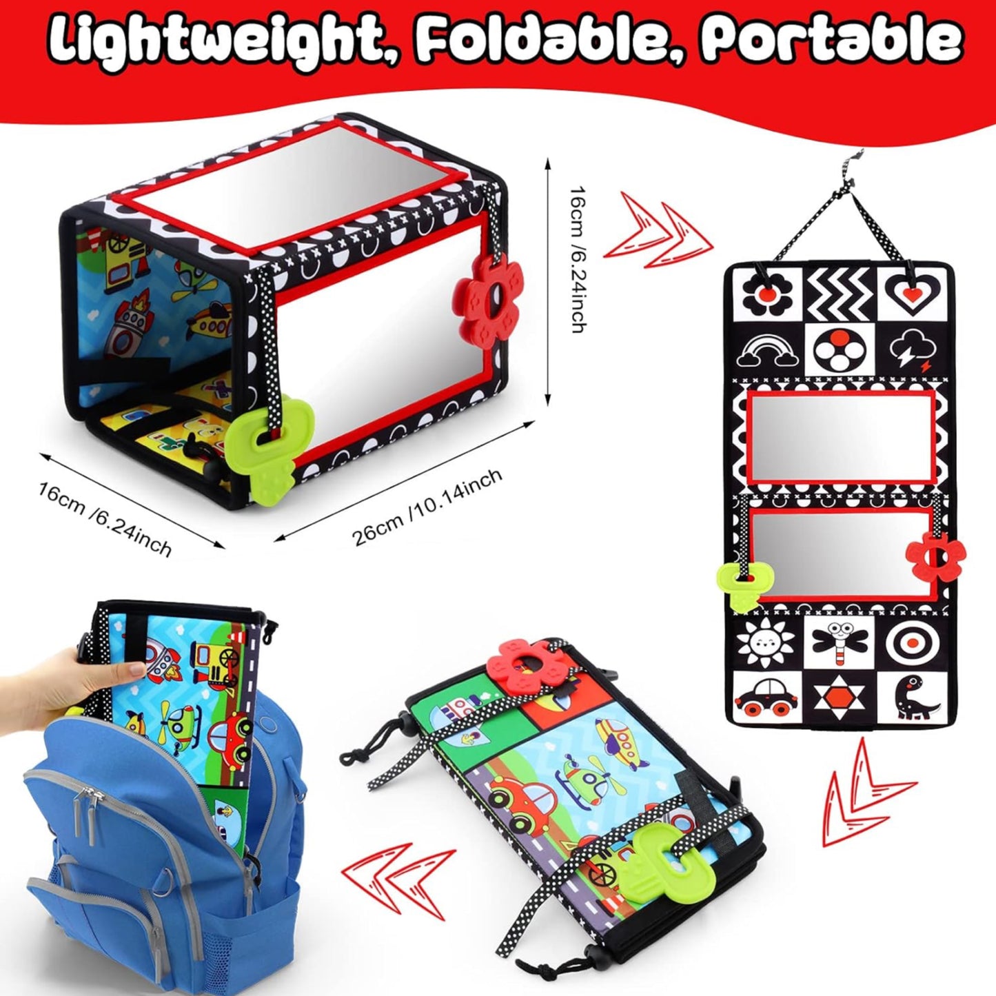 Mirror Cloth Book Baby Mirror Cloth Book Four Folding Mirror Pendant