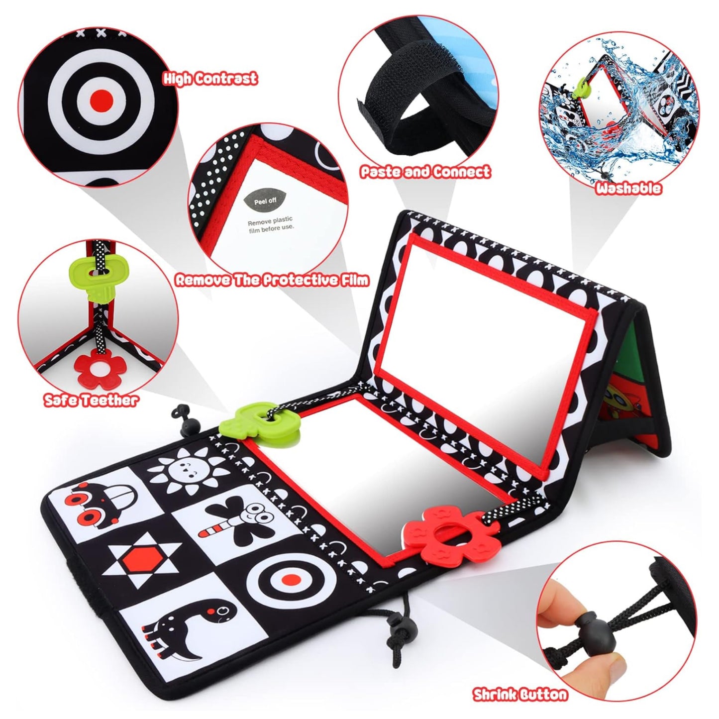 Mirror Cloth Book Baby Mirror Cloth Book Four Folding Mirror Pendant