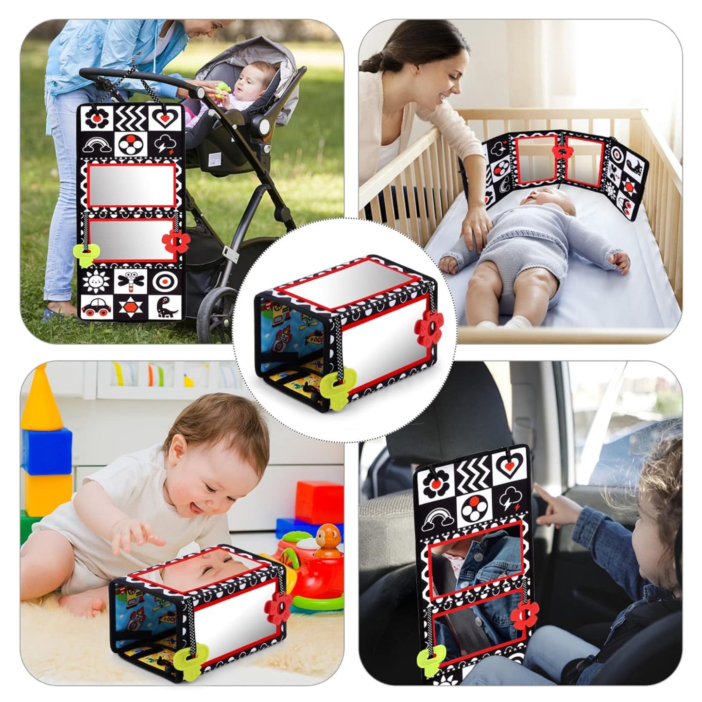 Mirror Cloth Book Baby Mirror Cloth Book Four Folding Mirror Pendant
