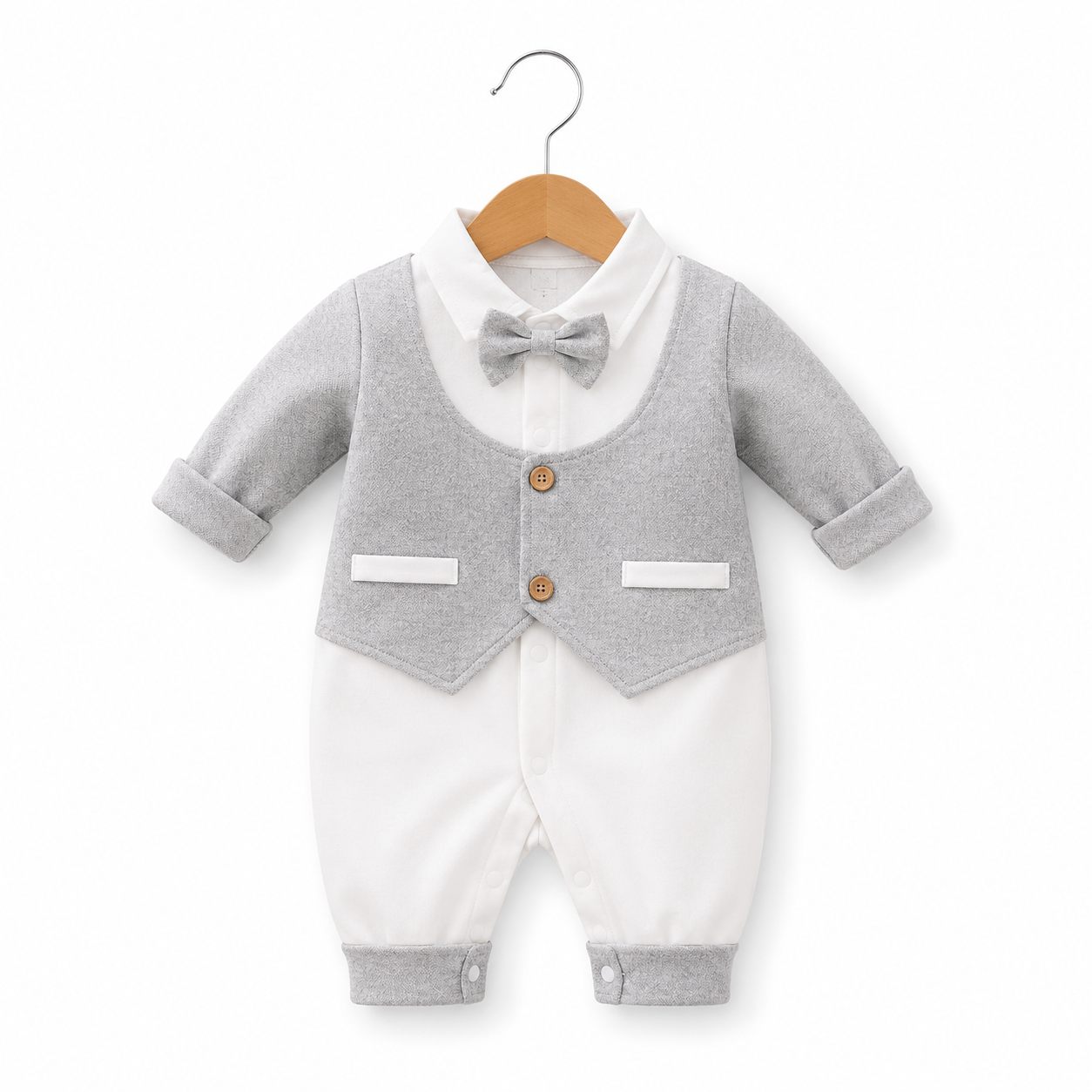 Little Gentleman Pinstripe Vest Romper