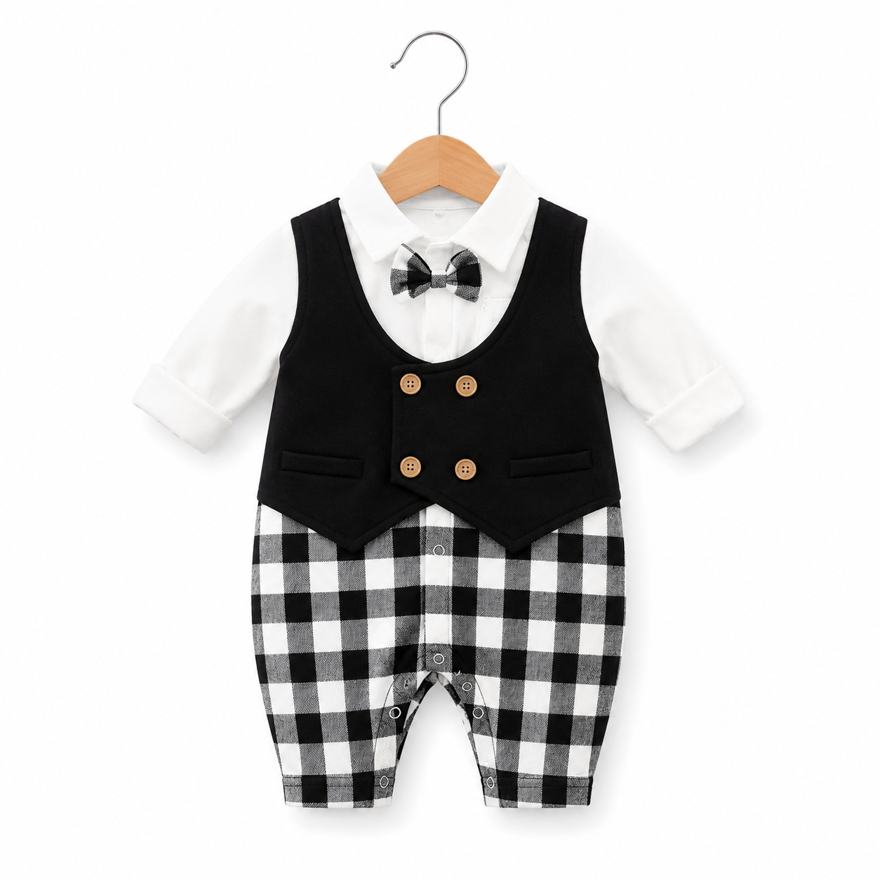 Little Gentleman Pinstripe Vest Romper