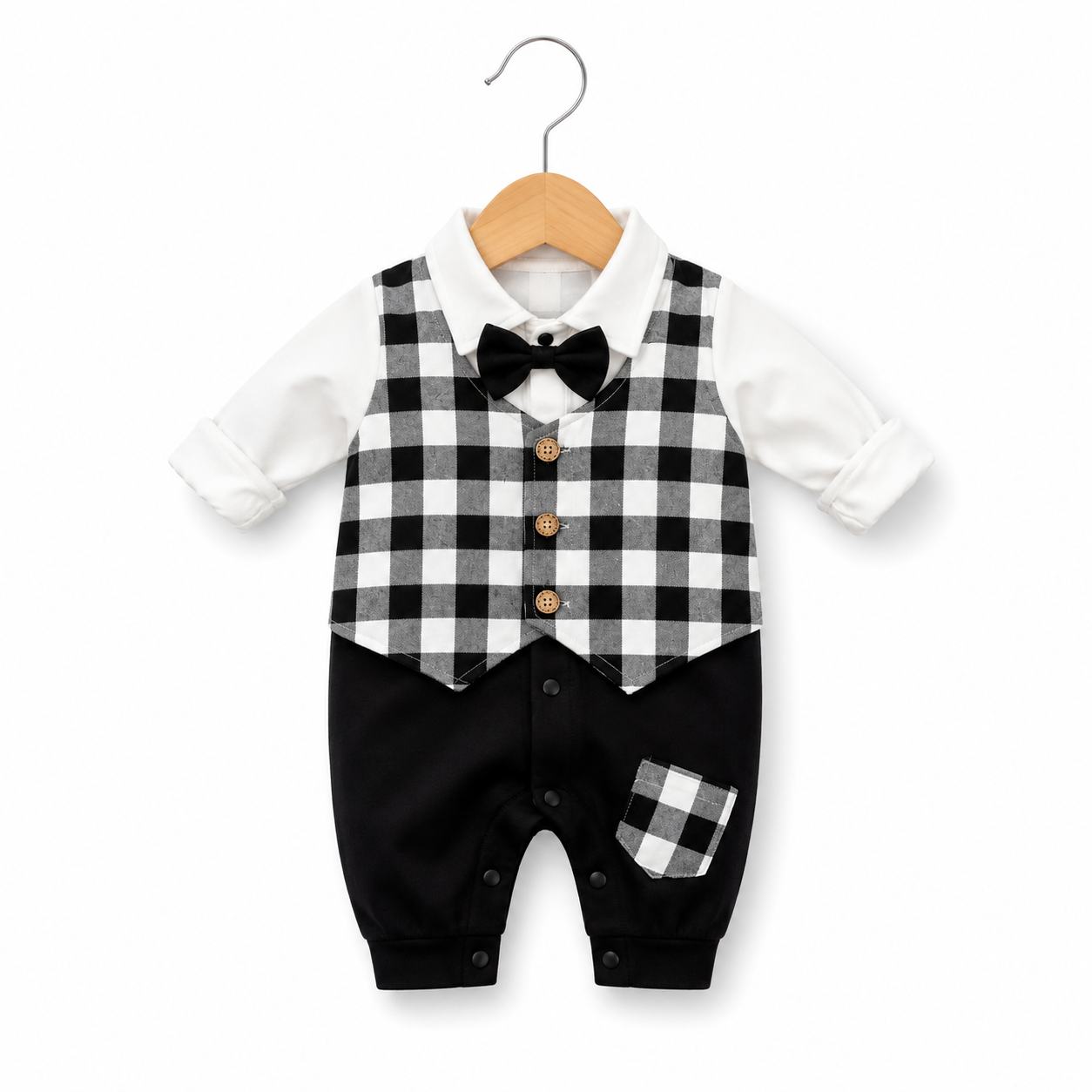 Little Gentleman Pinstripe Vest Romper