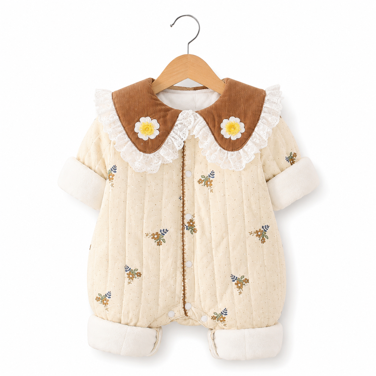 Winter Little Floral Baby Jumpsuits