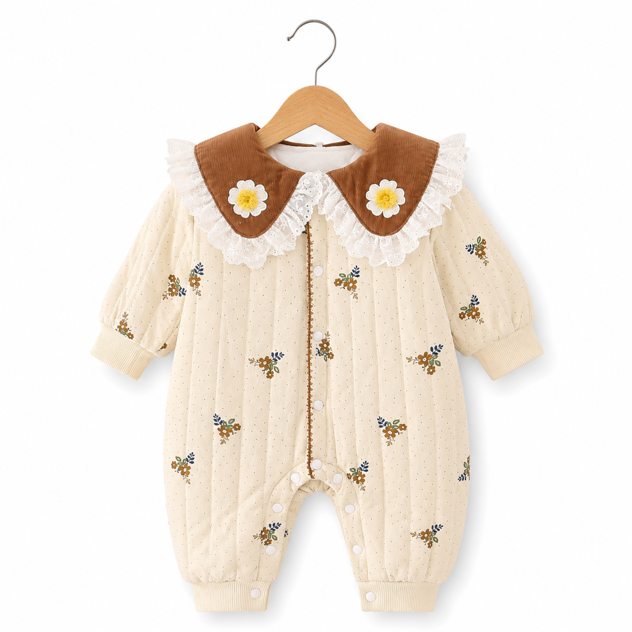 Winter Little Floral Baby Jumpsuits