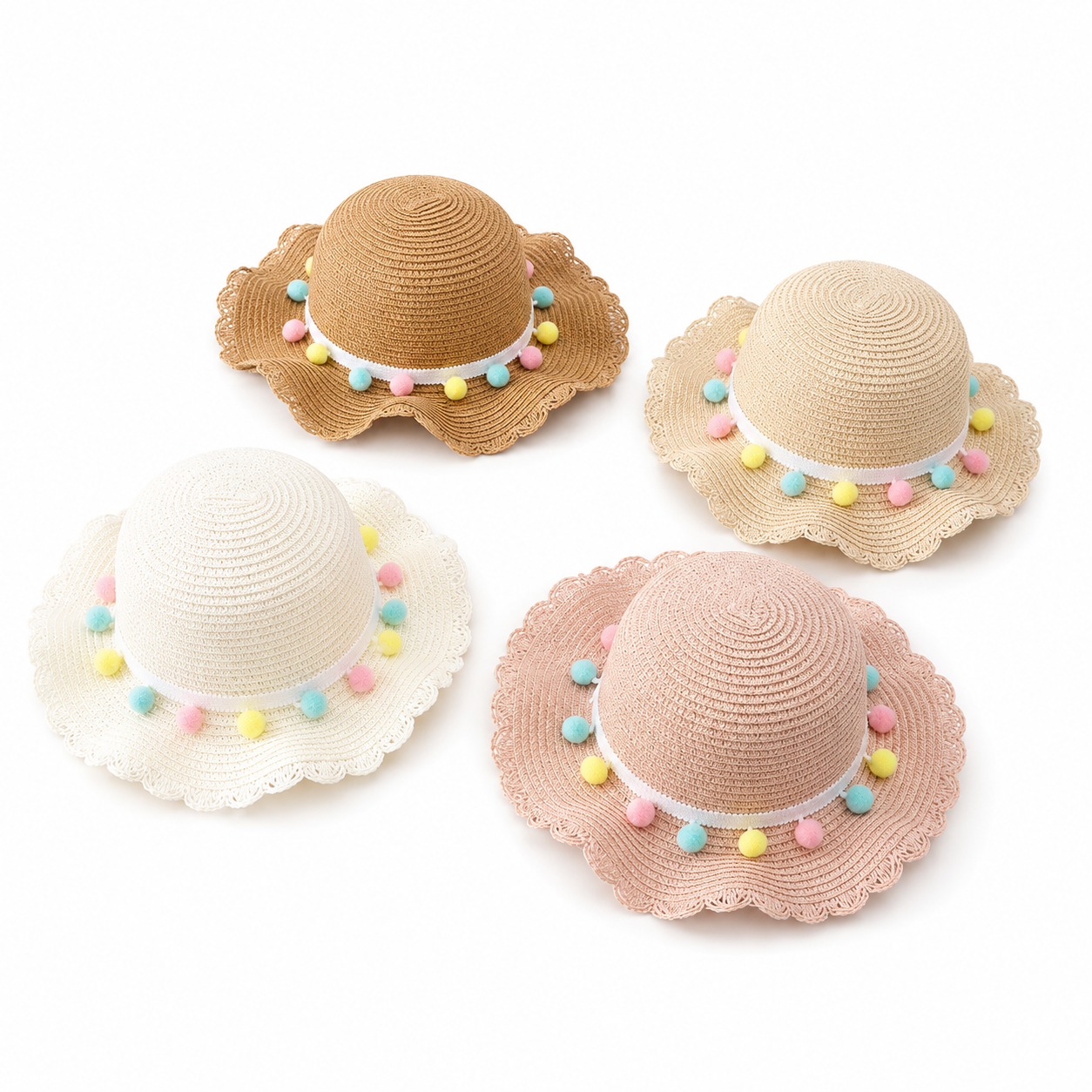 Two-Piece Summer Children's Hand-Knitted Bag And Sun Hat