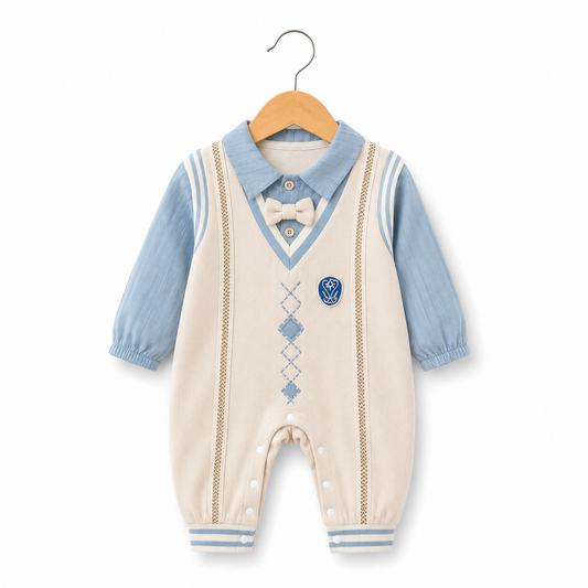 Little Scholar Bow Tie Romper