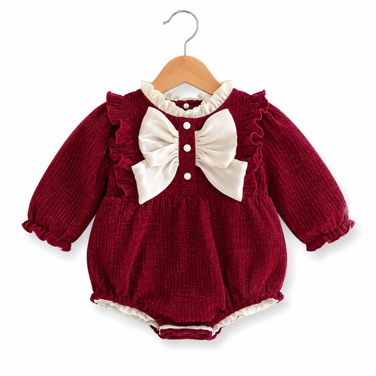 Burgundy Belle Bow Romper