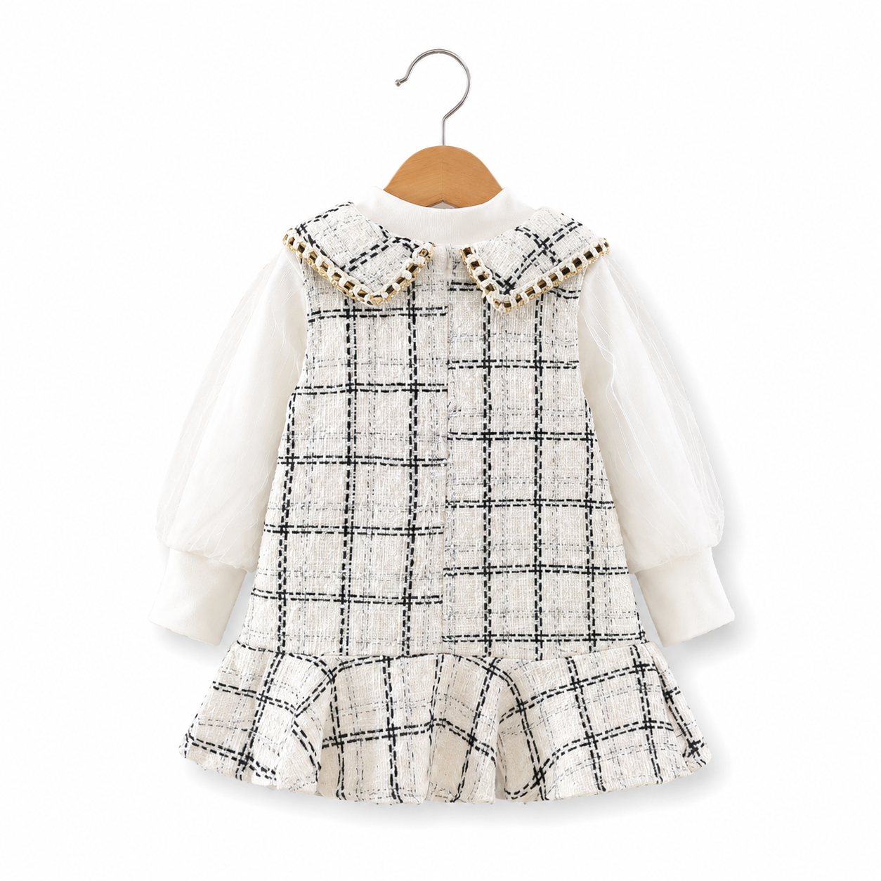 Classic Monochrome Tweed Pinafore Set