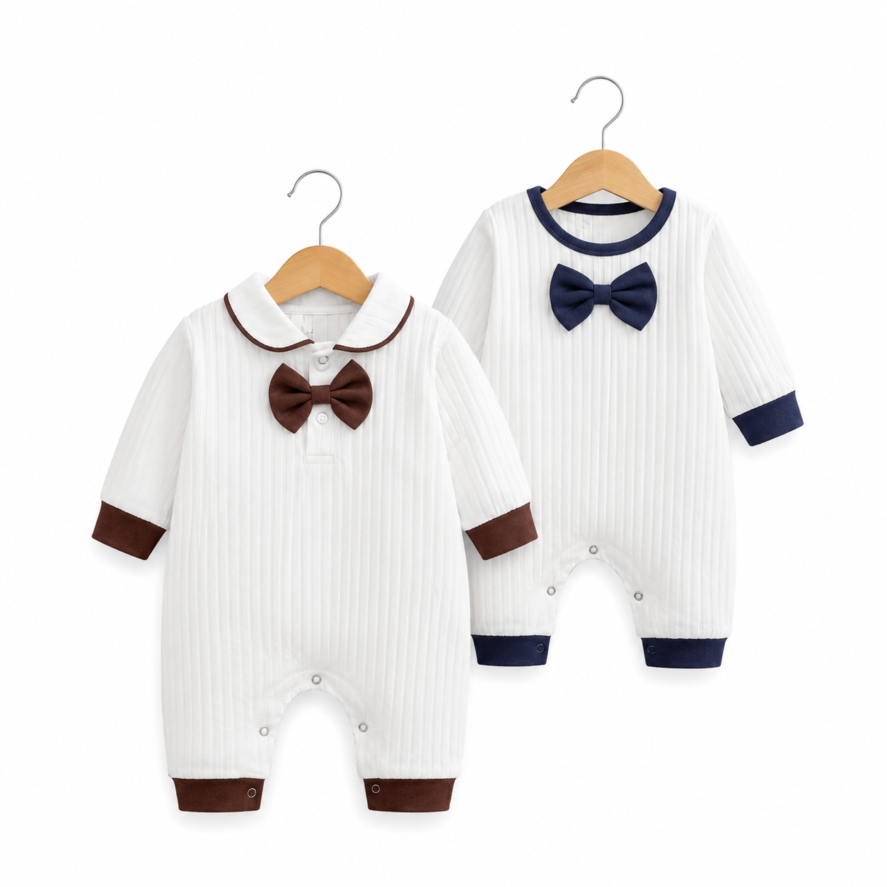 Little Gentleman Ribbed Bow Tie Romper