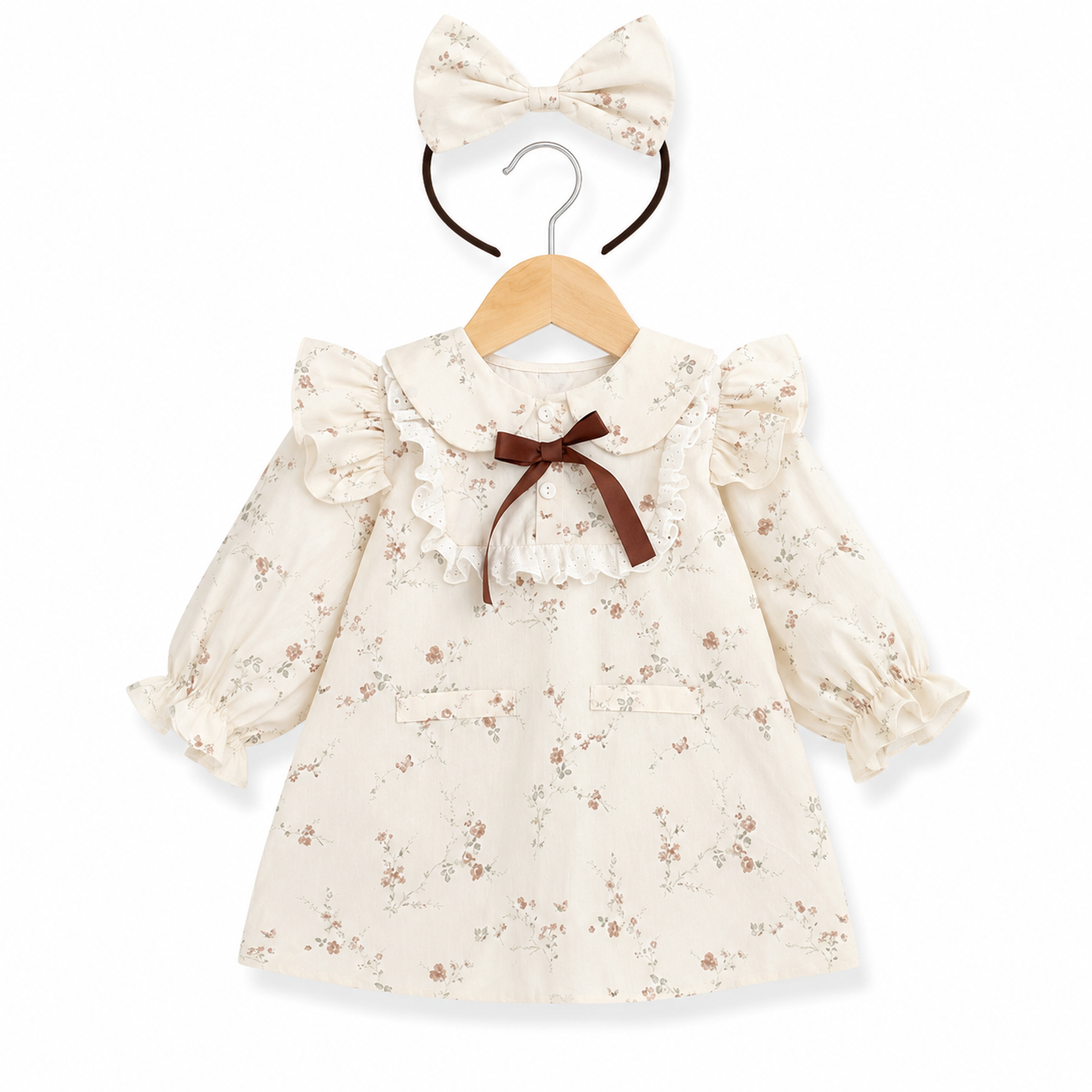Baby Rompers Girls Flying Sleeve Lace Dress