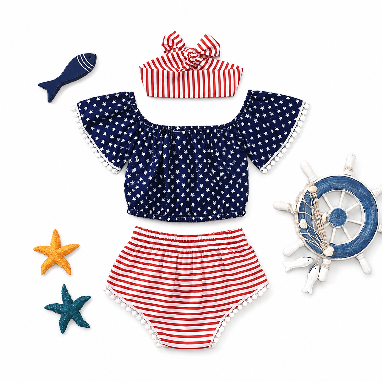 Star-Spangled Seaside Two-Piece Set