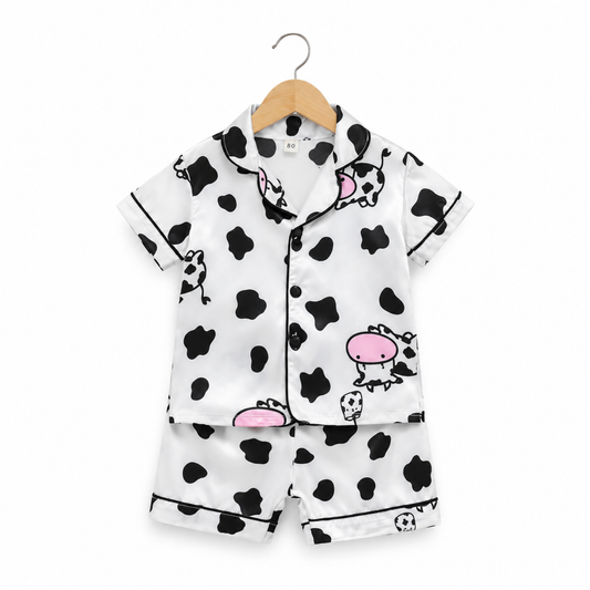Children's Ice Silk Short Sleeve Pajamas