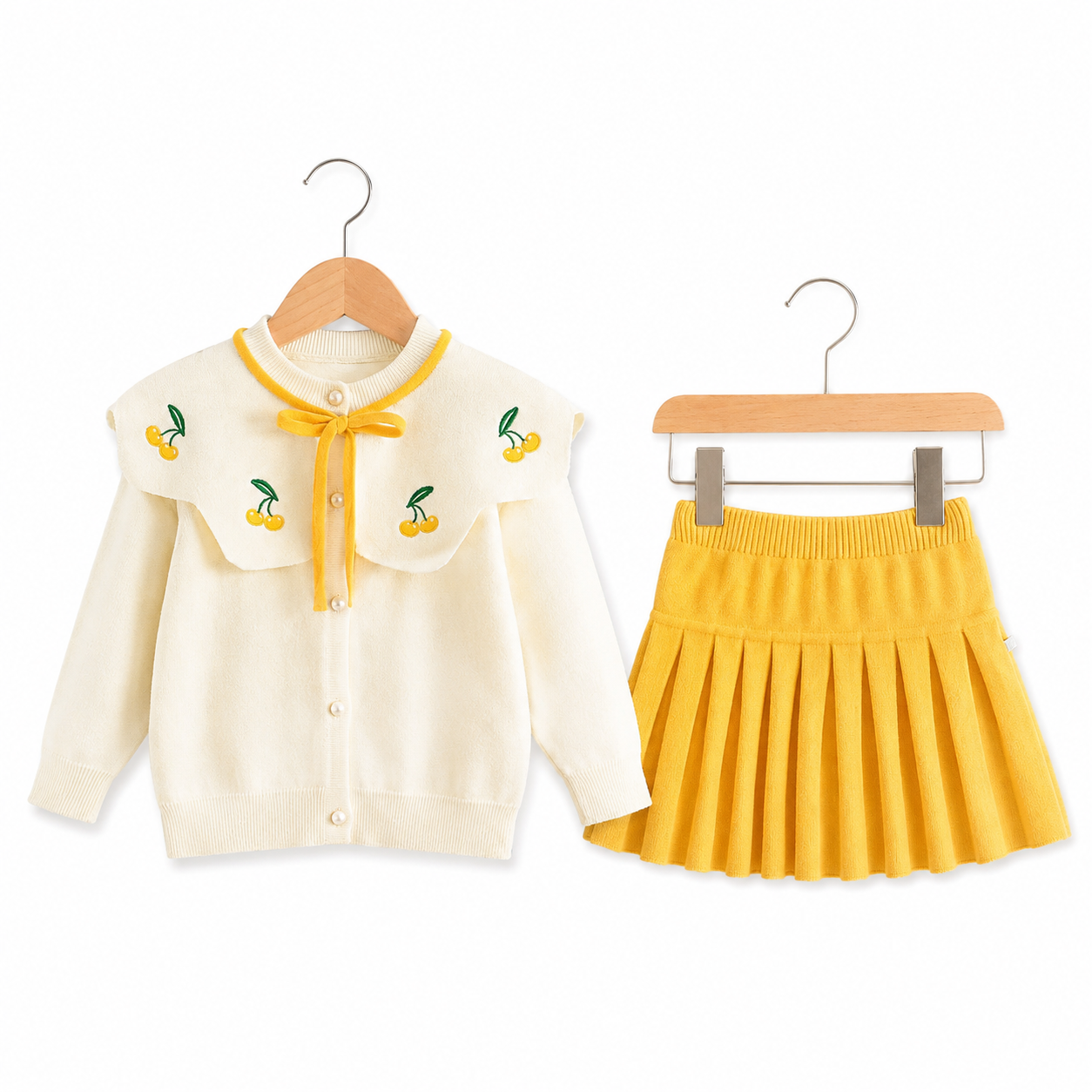 Sunny Cherry Knit Skirt Set