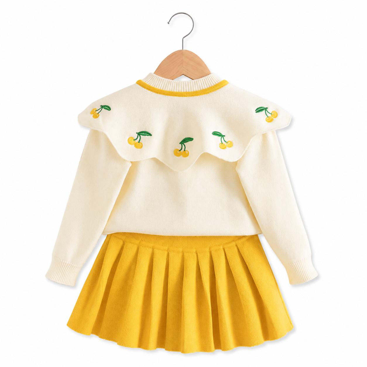 Sunny Cherry Knit Skirt Set