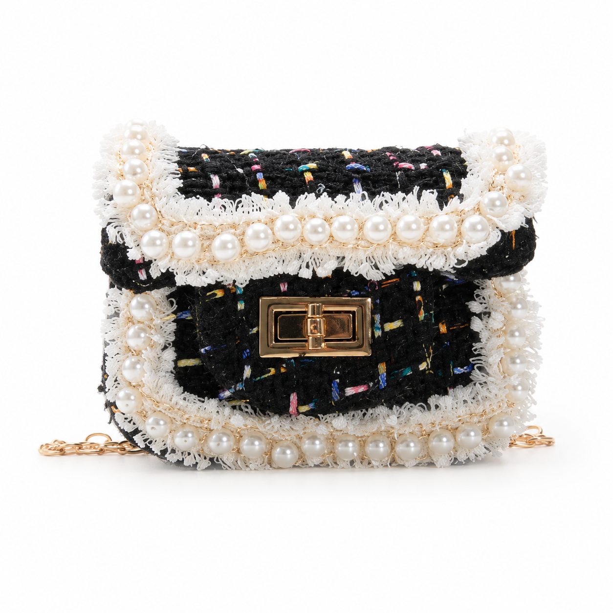 Girls's Diamond Lattice Chain Crossbody Bag