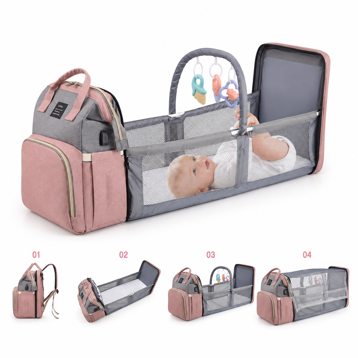 New Mummy Baby Crib Backpack Large Capacity Out Milk Insulated Bag