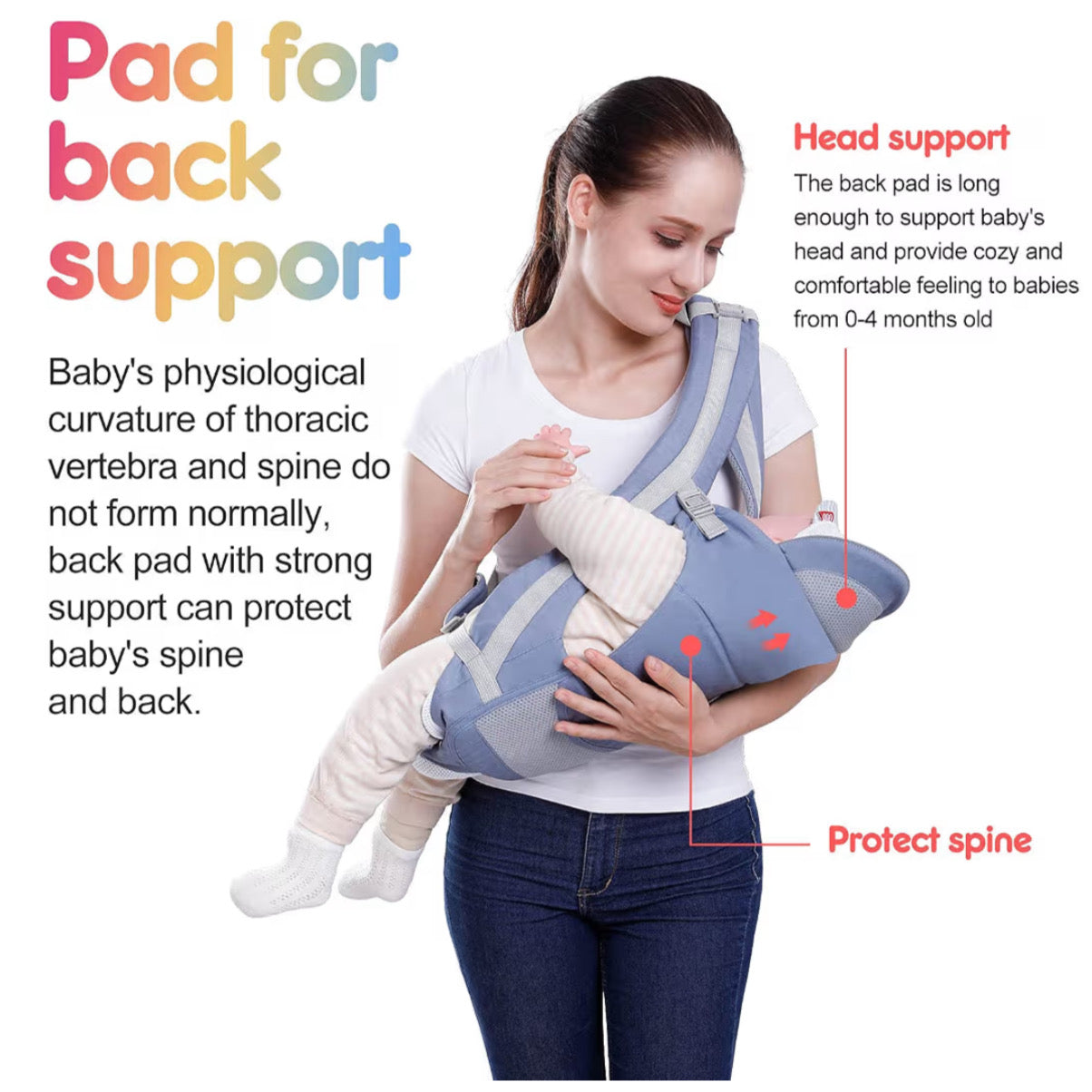 Ergonomic Baby Carrier Infant Baby Hipseat Carrier 3 In 1 Front Facing Ergonomic Kangaroo Baby Wrap Sling