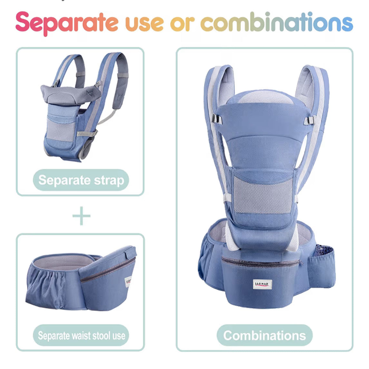 Ergonomic Baby Carrier Infant Baby Hipseat Carrier 3 In 1 Front Facing Ergonomic Kangaroo Baby Wrap Sling