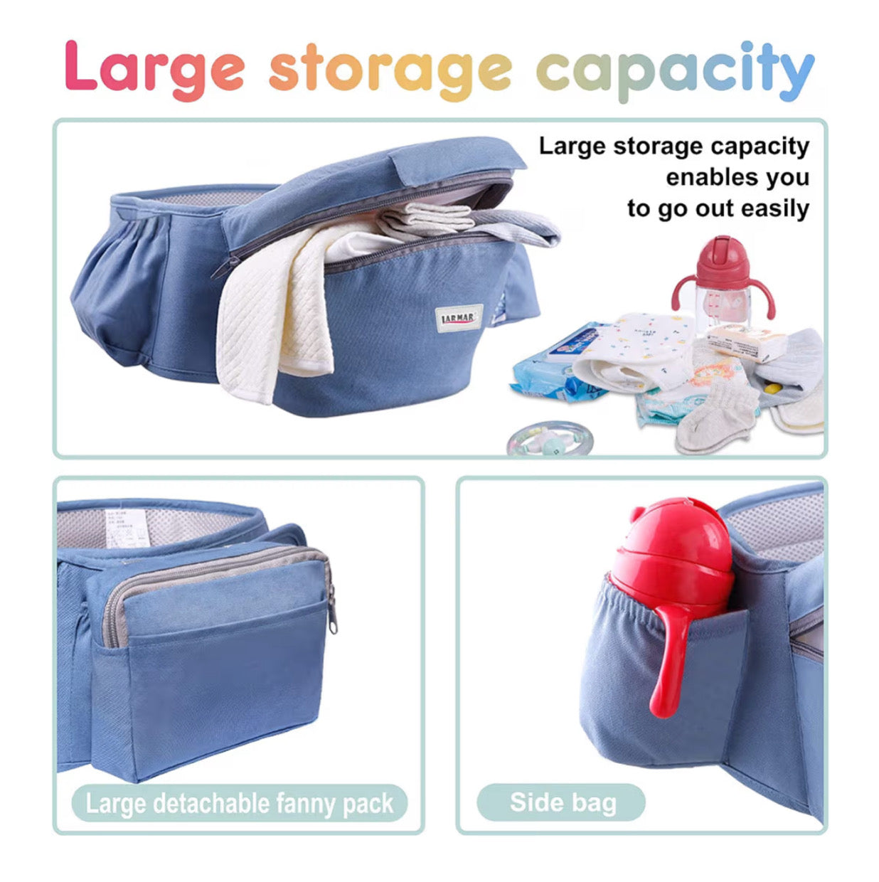 Ergonomic Baby Carrier Infant Baby Hipseat Carrier 3 In 1 Front Facing Ergonomic Kangaroo Baby Wrap Sling