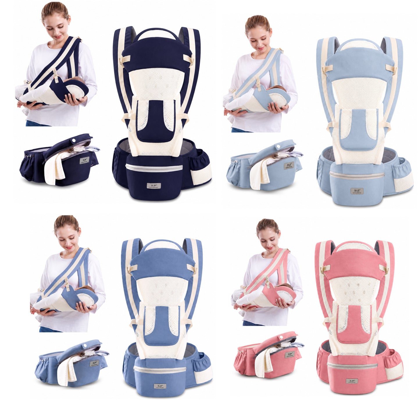 Ergonomic Baby Carrier Infant Baby Hipseat Carrier 3 In 1 Front Facing Ergonomic Kangaroo Baby Wrap Sling