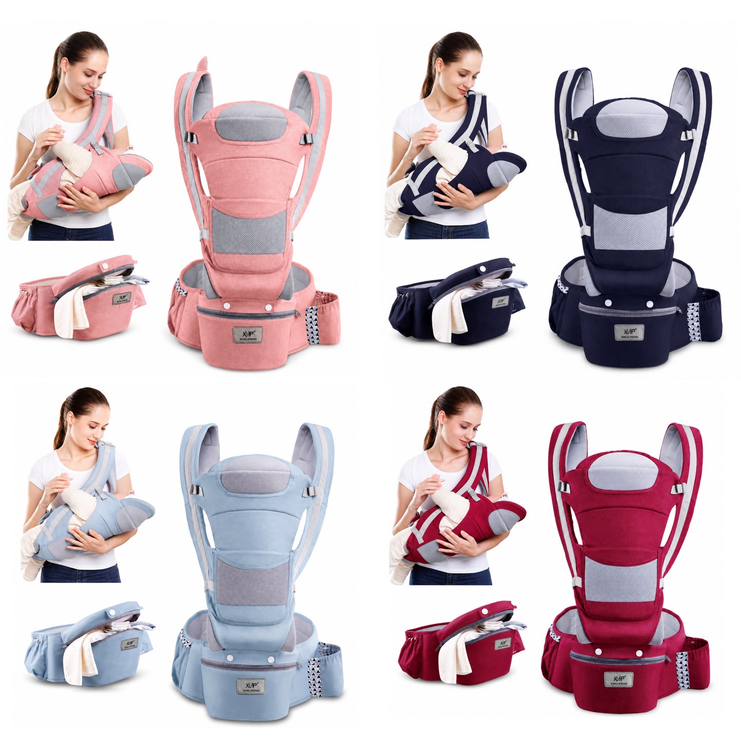 Ergonomic Baby Carrier Infant Baby Hipseat Carrier 3 In 1 Front Facing Ergonomic Kangaroo Baby Wrap Sling
