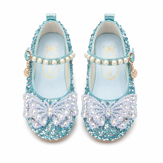 Girl's New Bow Show Velcro Princess Shoes