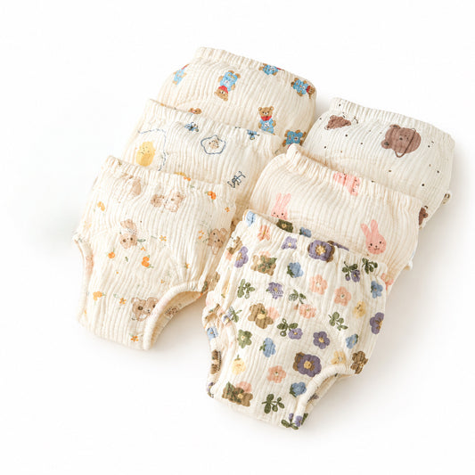 Gauze Cotton Baby's Ring Urine Training Training Pants Gauze Diaper Pants Waterproof Diaper Pure Cotton Diaper Pants