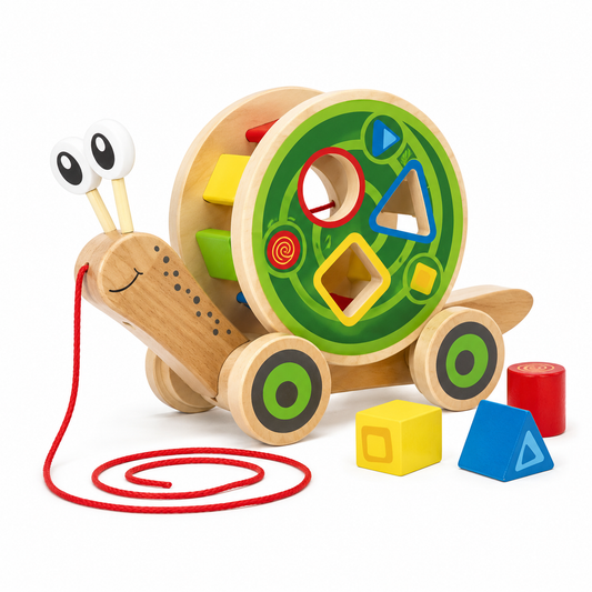 Drag Snail Baby Toddler Wooden Toy