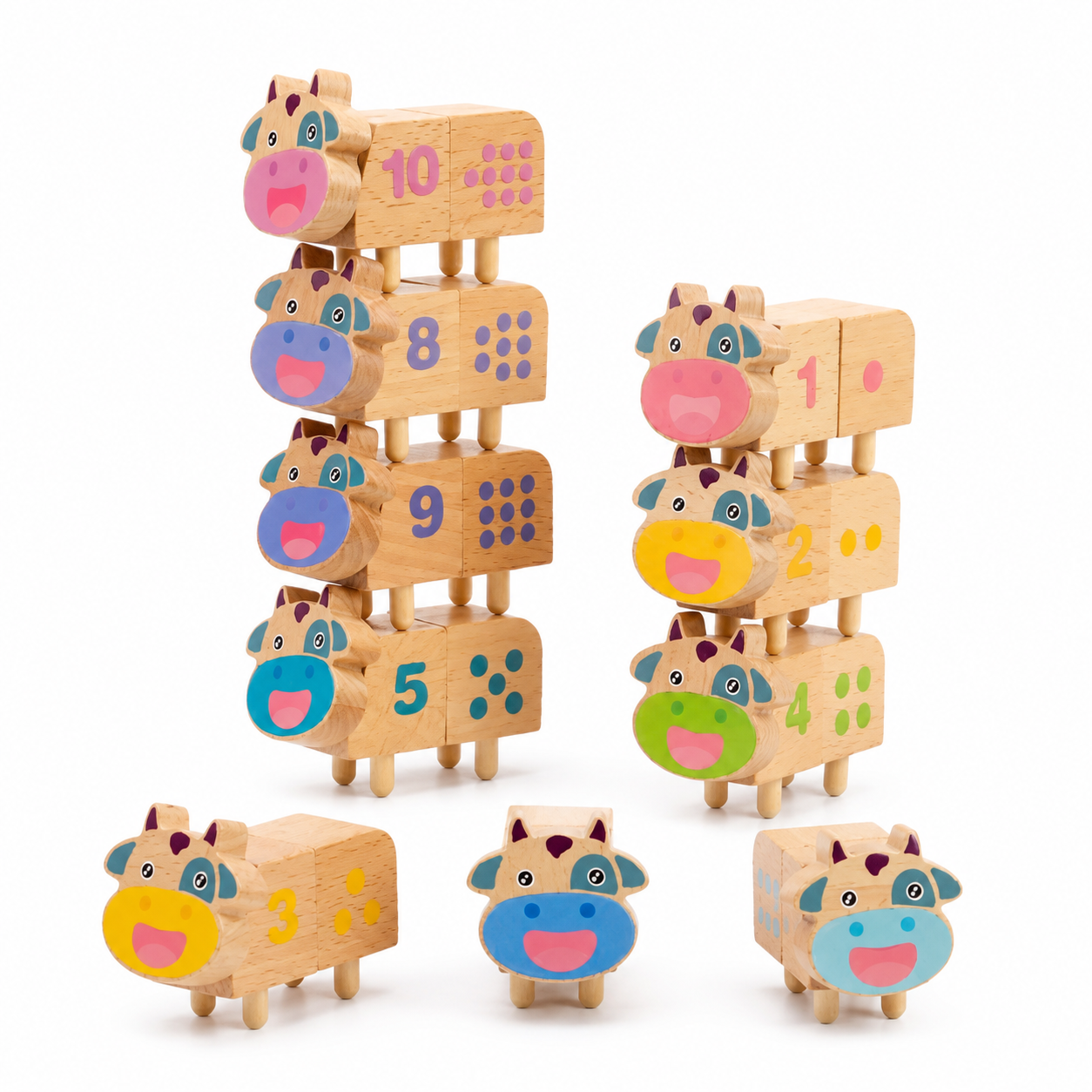 Montessori Wooden Number Matching Game | Cow Counting & Math Learning Toy
