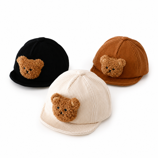 Cute Teddy Bear Baby Corduroy Cap