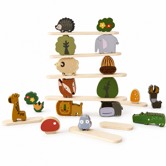 Montessori Woodland Balance Stacking Game