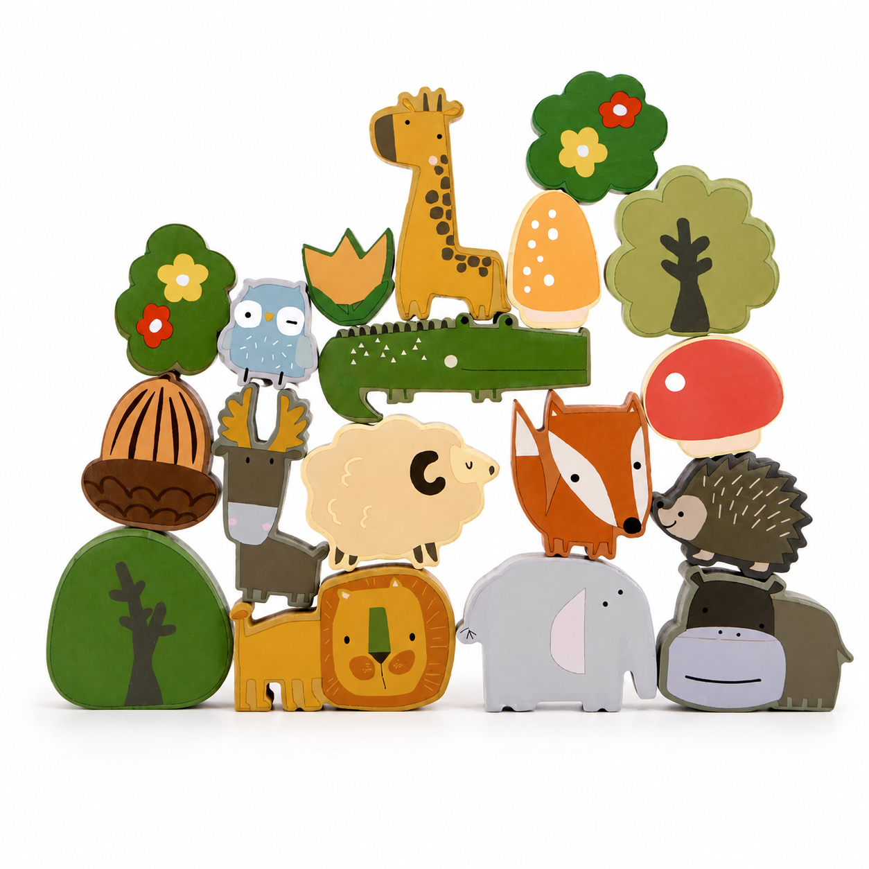 Montessori Woodland Balance Stacking Game