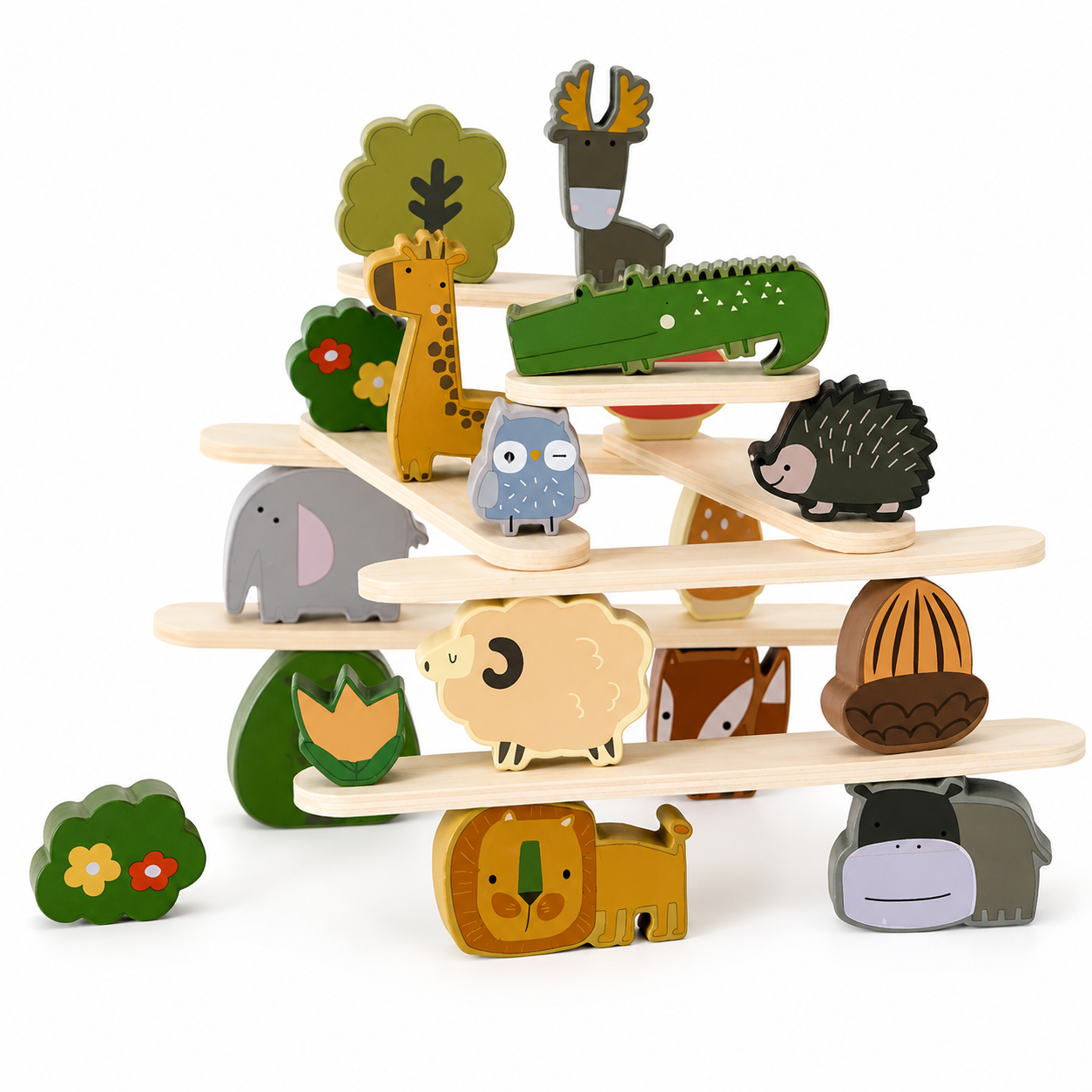 Montessori Woodland Balance Stacking Game