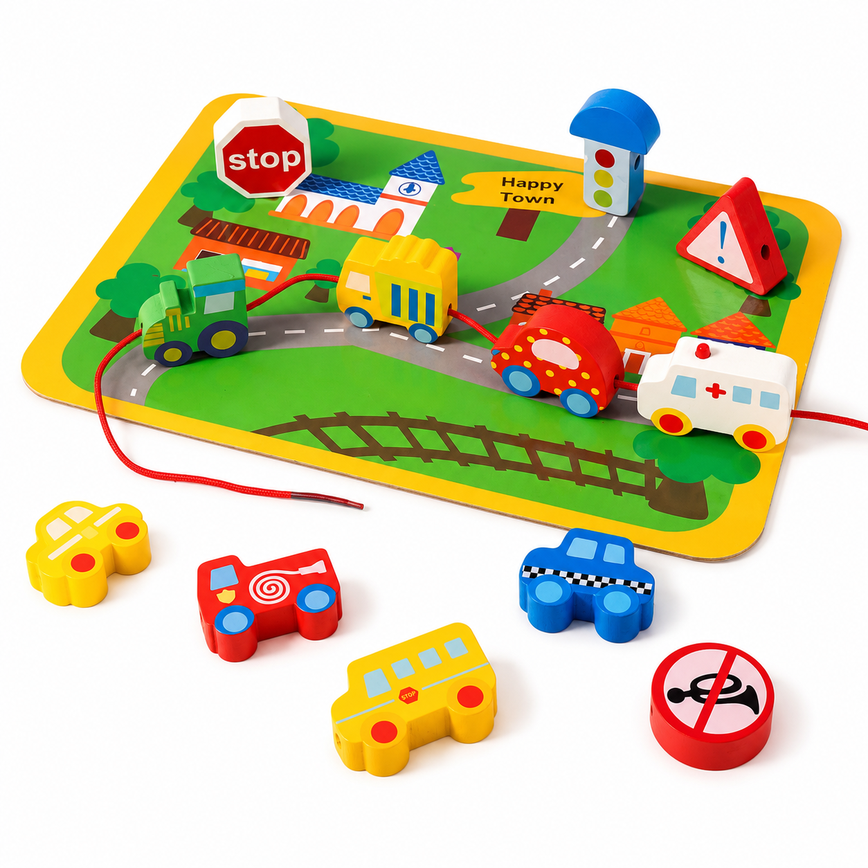 Montessori Wooden Lacing Play Set
