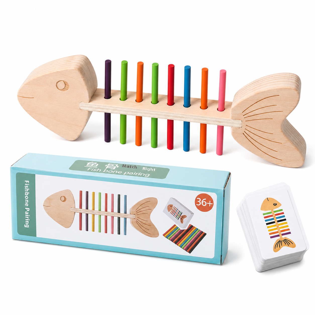 Wooden Montessori Fish Color Matching Toy