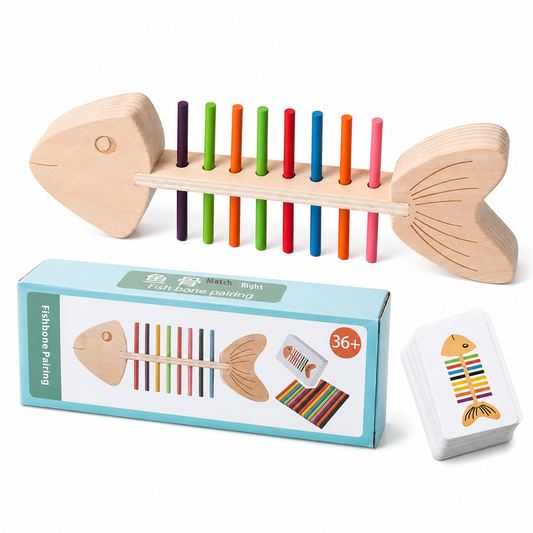 Wooden Montessori Fish Color Matching Toy